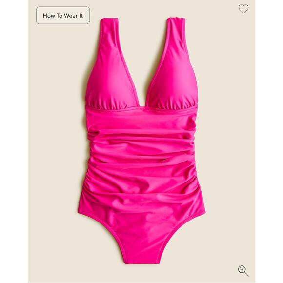 J. Crew Ruched V-Neck One-Piece Bathing Suit - Picture 2 of 8